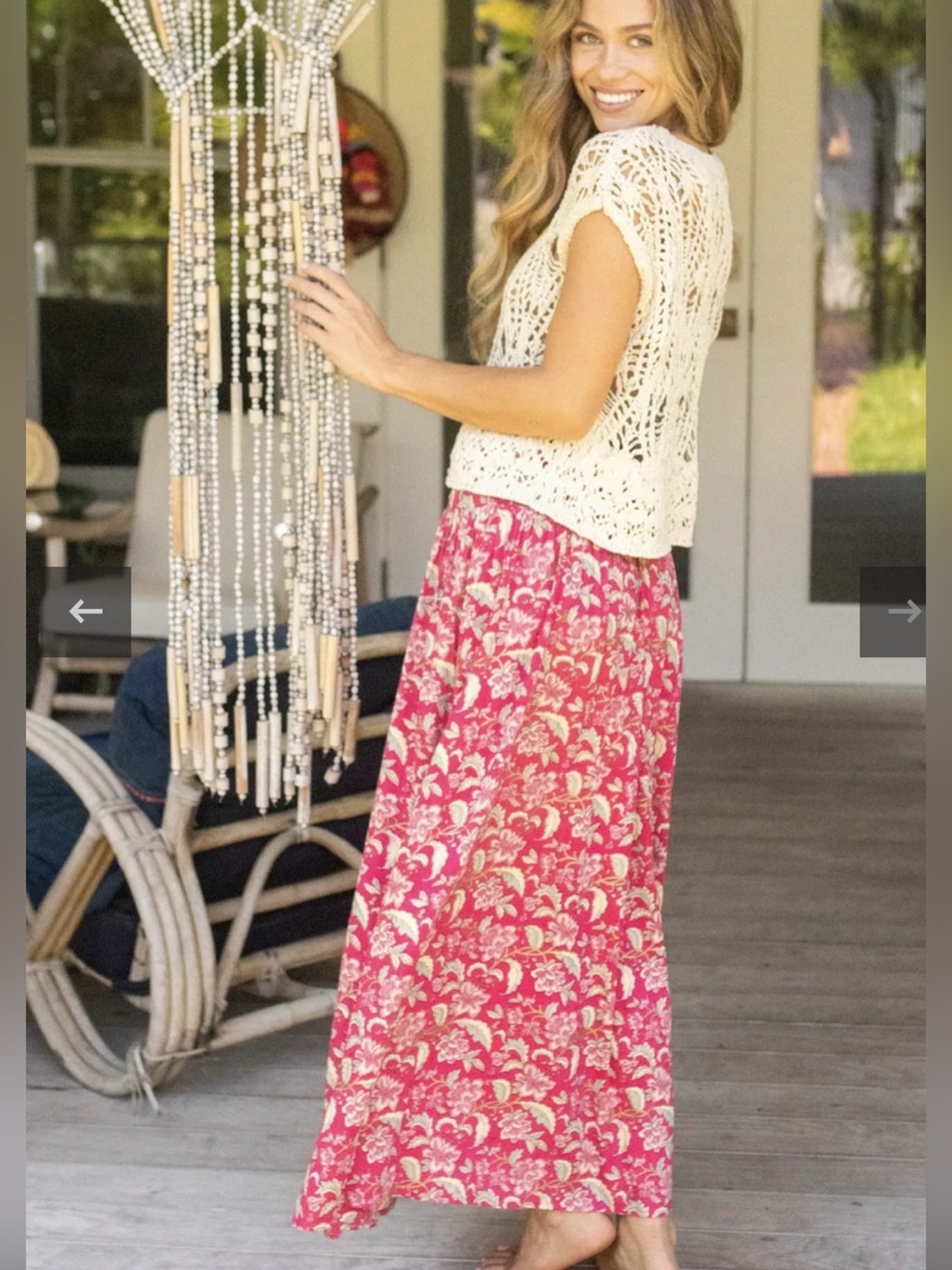 NATURAL LIFE NWTMaxi Skirt Pink Cream Floral 2in1 Sleeveless Tube Dress Hippie